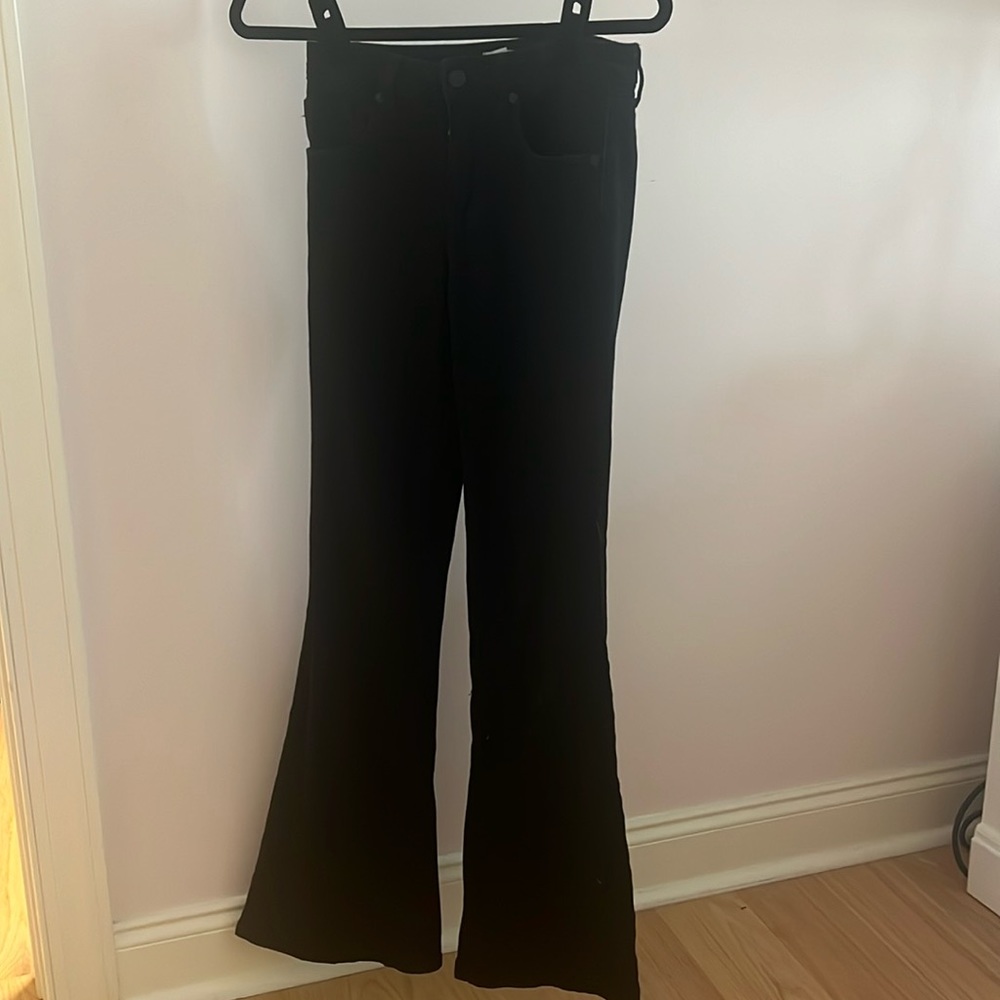 black flared jean pants